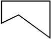 The polygon is oriented with the line segments as follows:  DC is vertical on the left side, CB is horizontal on the top, and BA is vertical on the right side.