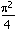 pi squared over four newtons