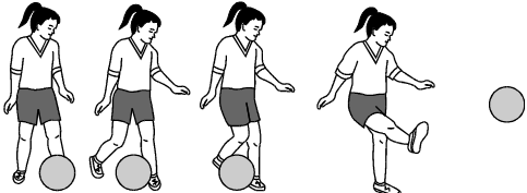 artwork of a girl kicking a ball