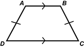 Quadrilateral A B C D is shown with sides A B and C D marked as parallel and sides B C and A D marked as congruent.  