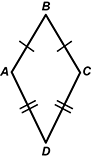 Quadrilateral A B C D is shown with sides A B and B C marked as congruent and sides A D and C D marked as congruent.
