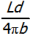 start fraction numerator l d denominator four pi b end fraction
