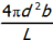 start fraction numerator four pi d squared b denominator l end fraction