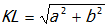 k l equals start square root a squared plus b squared end root