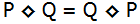 p diamond q equals q diamond p