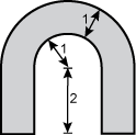 Arch that is two units tall from the
	base to where the curved section starts. 