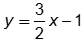 y equals three halves x minus one