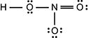 This structure shows from left to right a hydrogen singly bonded to an oxygen with two lone pairs.