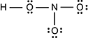This structure shows from left to right a hydrogen singly bonded to an oxygen with two lone pairs.