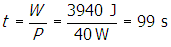 t equals w over p equals three thousand nine hundred and forty j over forty w equals ninety nine s