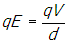 q e equals start fraction numerator q v denominator d end fraction