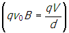 open parenthesis q v subscript zero baseline b equals start fraction numerator q v denominator d end fraction