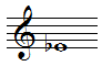 The item contains one note, E-flat 4, on the first (bottom) line of the treble clef staff.