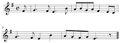 Staff consisting of four measures.